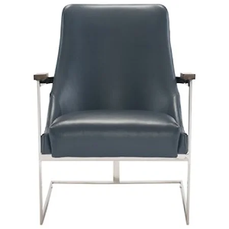 Contemporary Upholstered Chair with Exposed Metal Frame